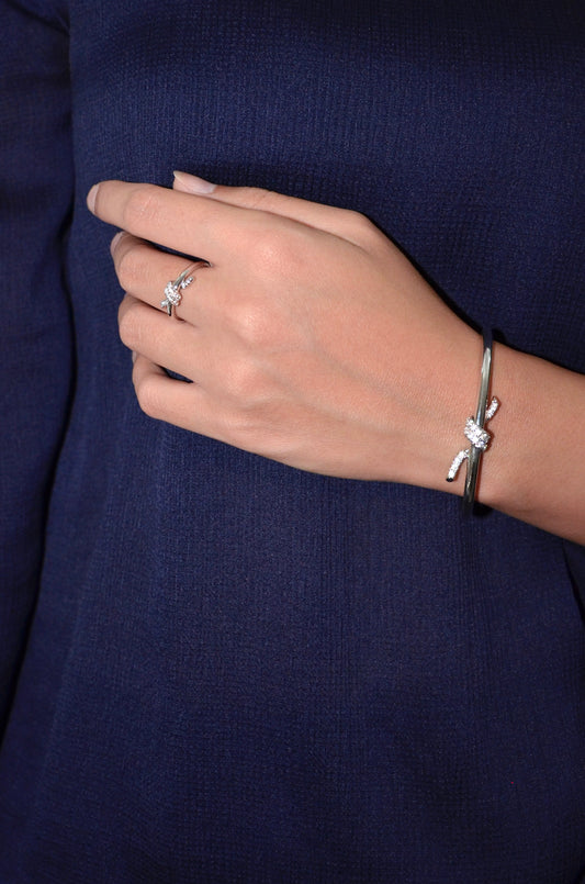 Talia Knot Bangle | Sterling Silver | Tarnish Proof