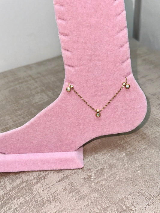 Chrissy Drop Anklet | Stainless Steel | Tarnish Proof