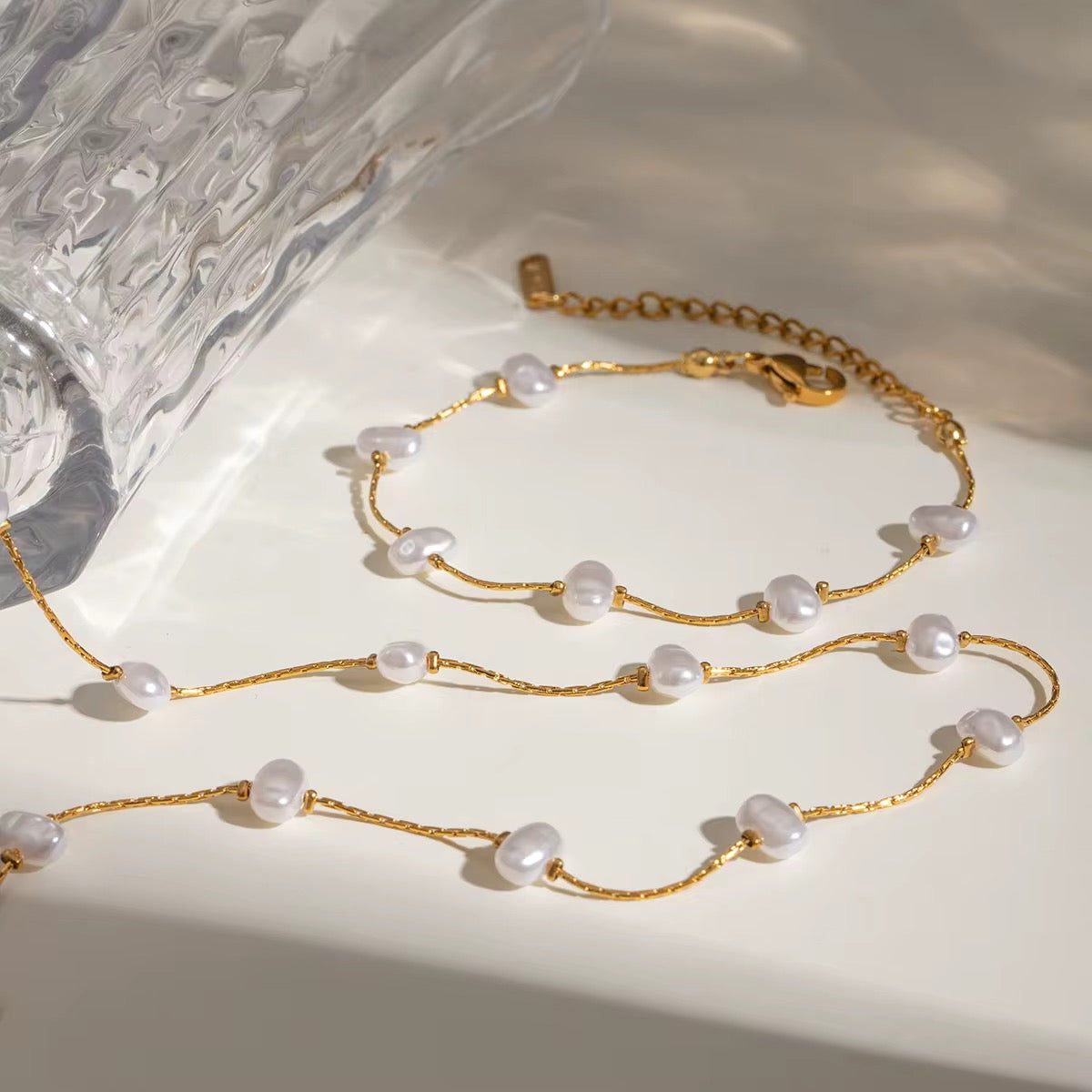 Lizzy Pearl | Necklace | Bracelet | Stainless Steel | Tarnish Proof