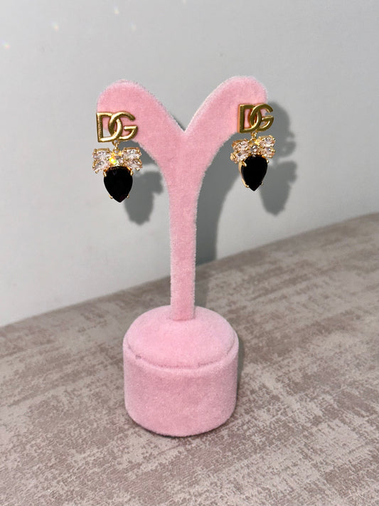 Dina Black Drop Earrings