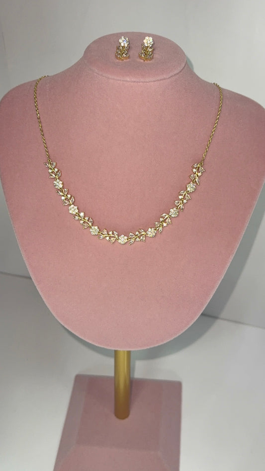 Zay Necklace and Earrings Set | 18K Gold Plated