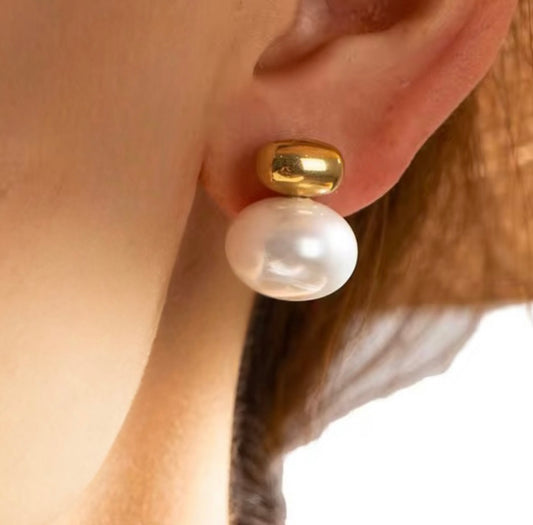 Alora Pearl Earrings | Stainless Steel | Tarnish Proof