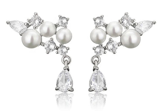 Dainty Pearl Earrings | 18K Gold Plated