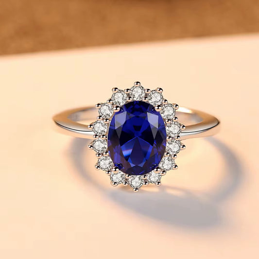 Diana Sapphire Ring | Sterling Silver | Tarnish Proof