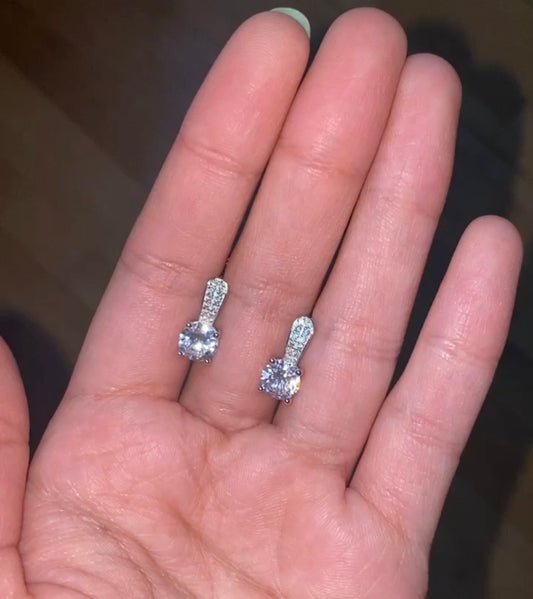 Standard Solitaire Earrings | Sterling Silver