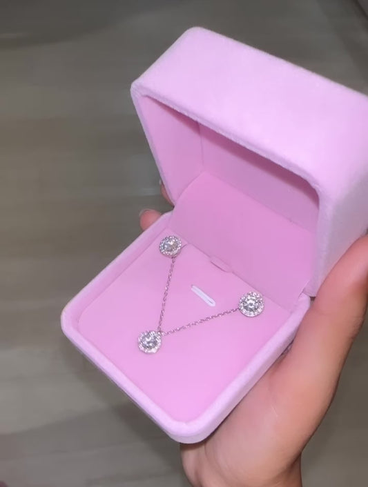 Adina Halo | Earrings | Necklace |Sterling Silver | Tarnish Proof