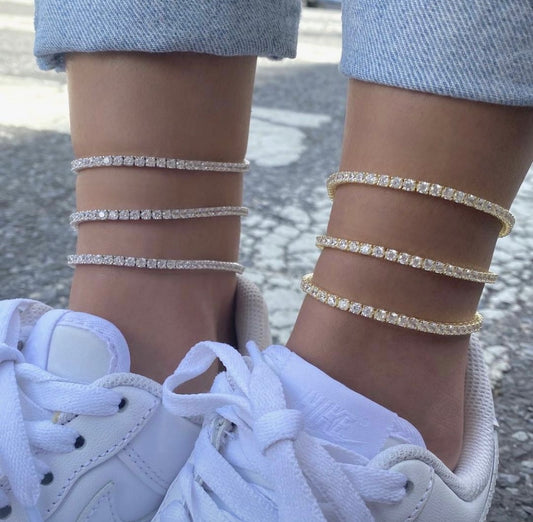 Sterling Silver Tennis Anklet