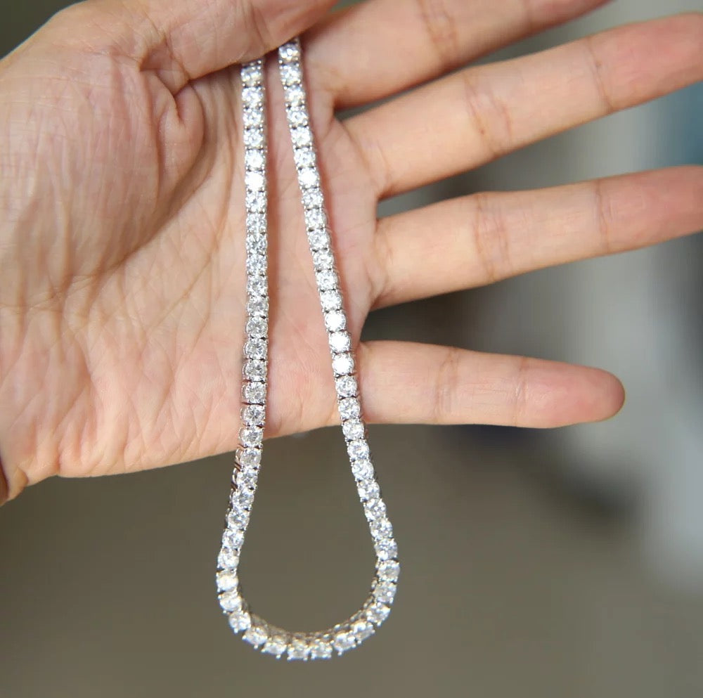Tennis Necklace | Sterling Silver | Tarnish Proof
