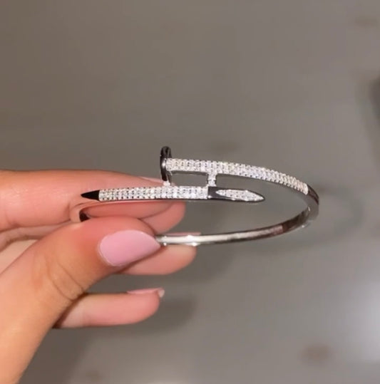 Nail Bangle | Sterling Silver | Tarnish Proof