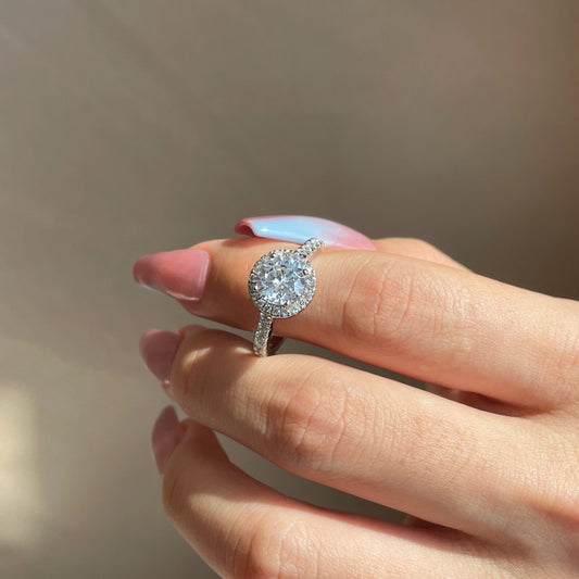 Adina Halo Ring | Sterling Silver | Tarnish Proof