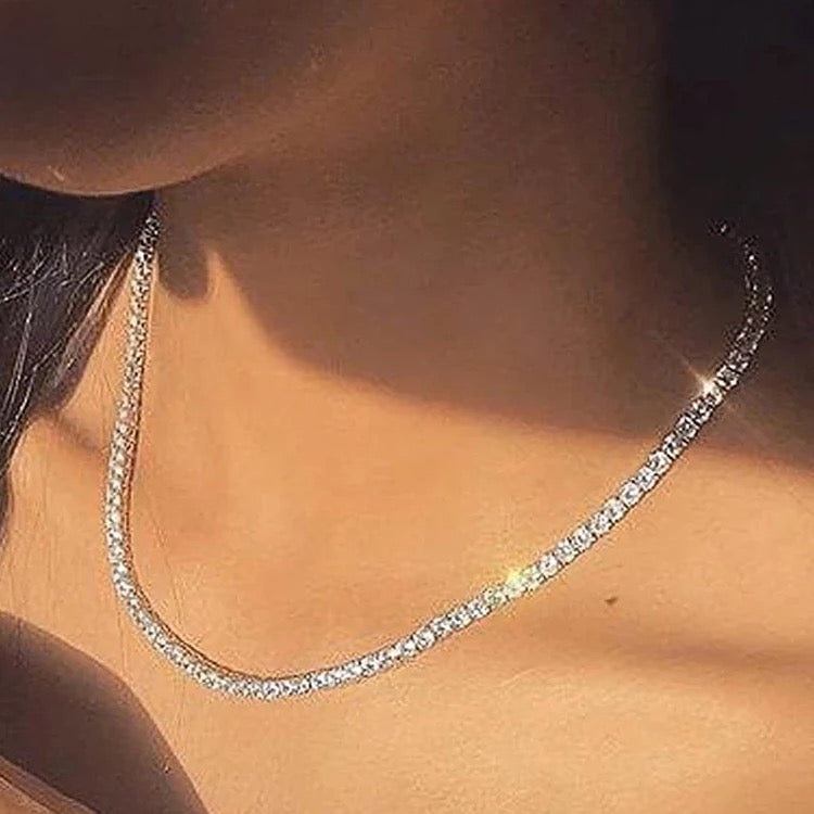 Tennis Necklace | Sterling Silver | Tarnish Proof