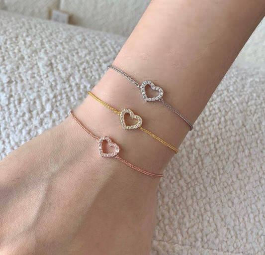 Single Heart Charm Bracelet | Sterling Silver