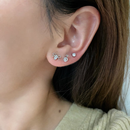 Ribbon Set Earrings | Sterling Silver