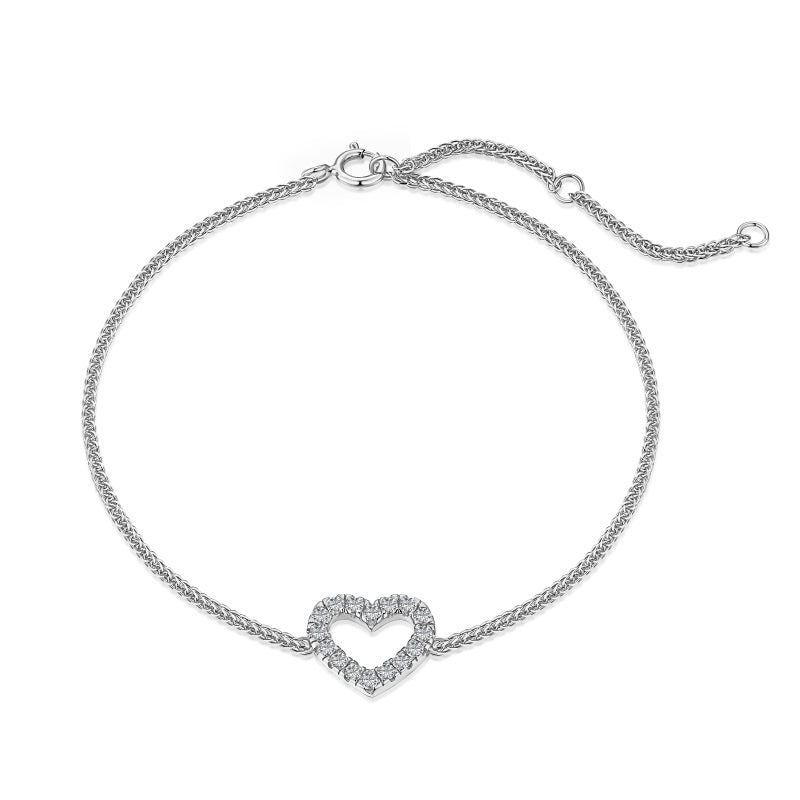 Single Heart Charm Bracelet | Sterling Silver