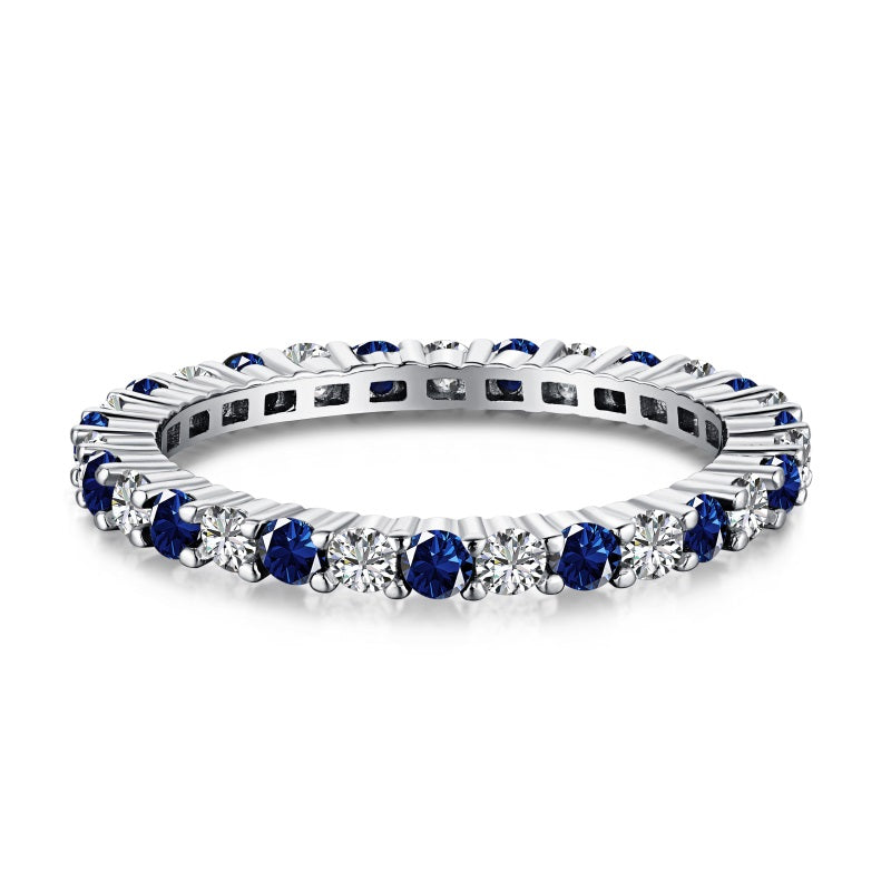 Lorelai Blue Eternity Band - Sterling Silver