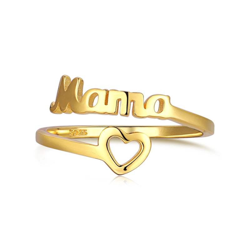 Mama Heart Ring | Sterling Silver | Tarnish Proof