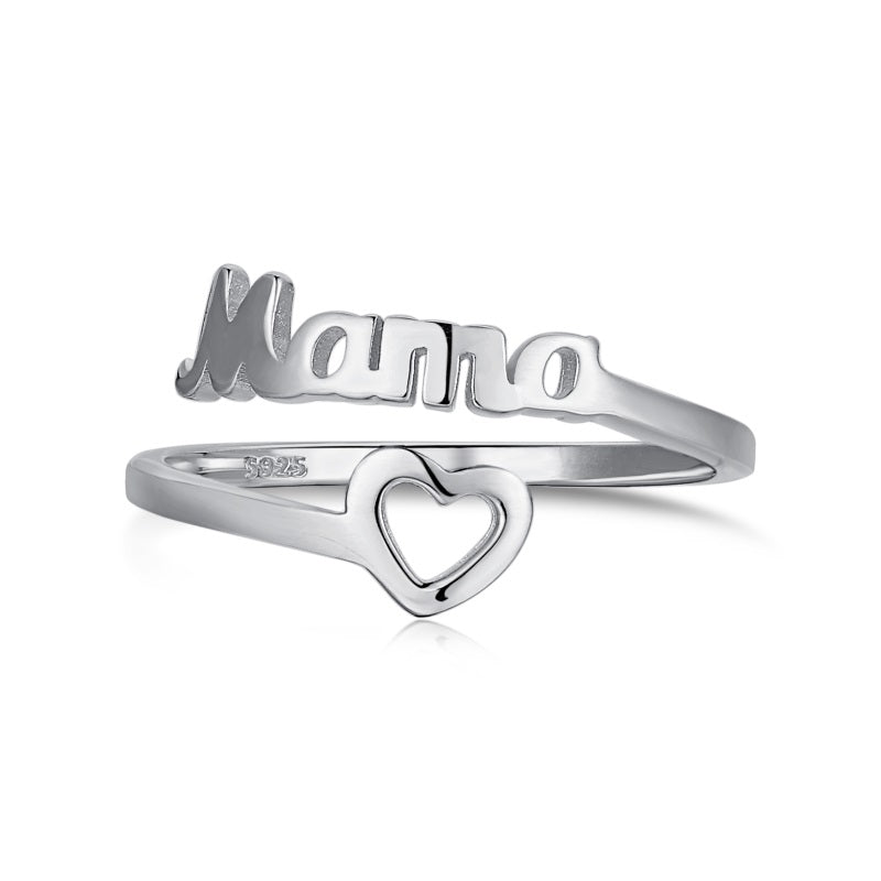 Mama Heart Ring | Sterling Silver | Tarnish Proof