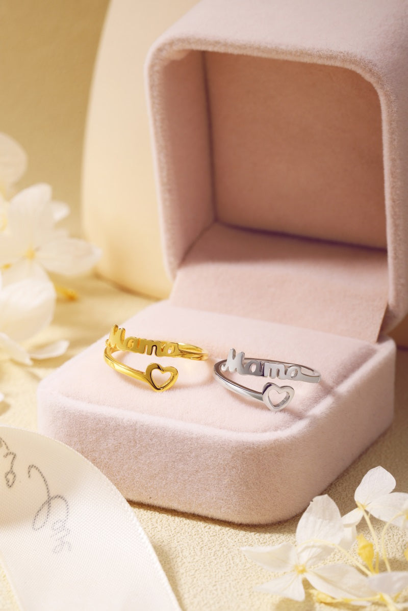Mama Heart Ring | Sterling Silver | Tarnish Proof
