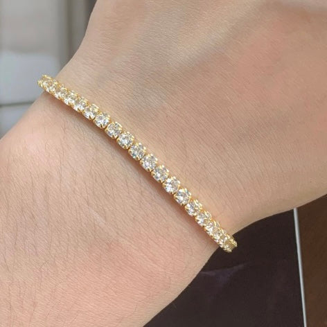 Gold Tennis Bracelet | Sterling Silver