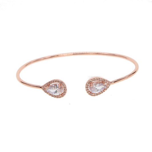 Zaynah Teardrop Bangle Cuff | 18K Gold Plated