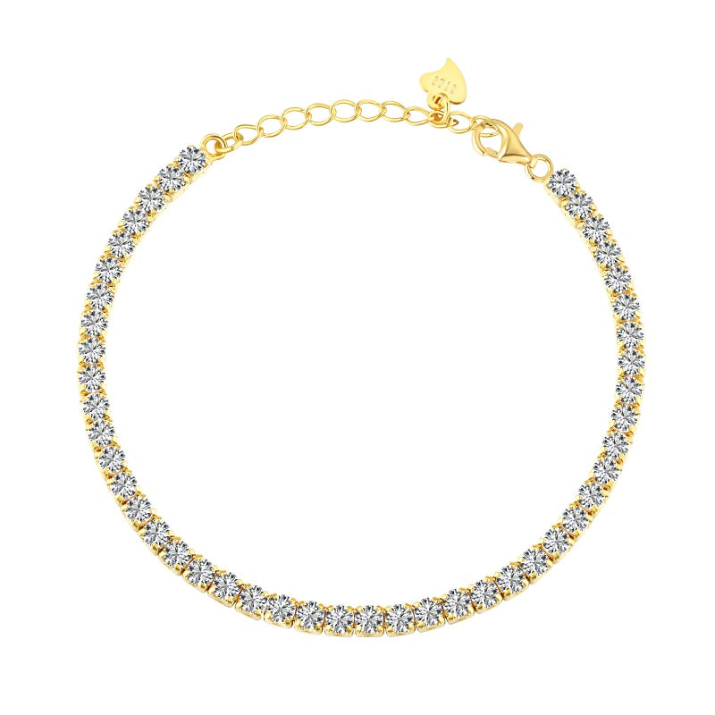 Gold Tennis Bracelet | Sterling Silver