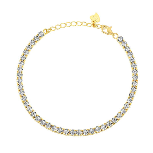 Gold Tennis Bracelet | Sterling Silver