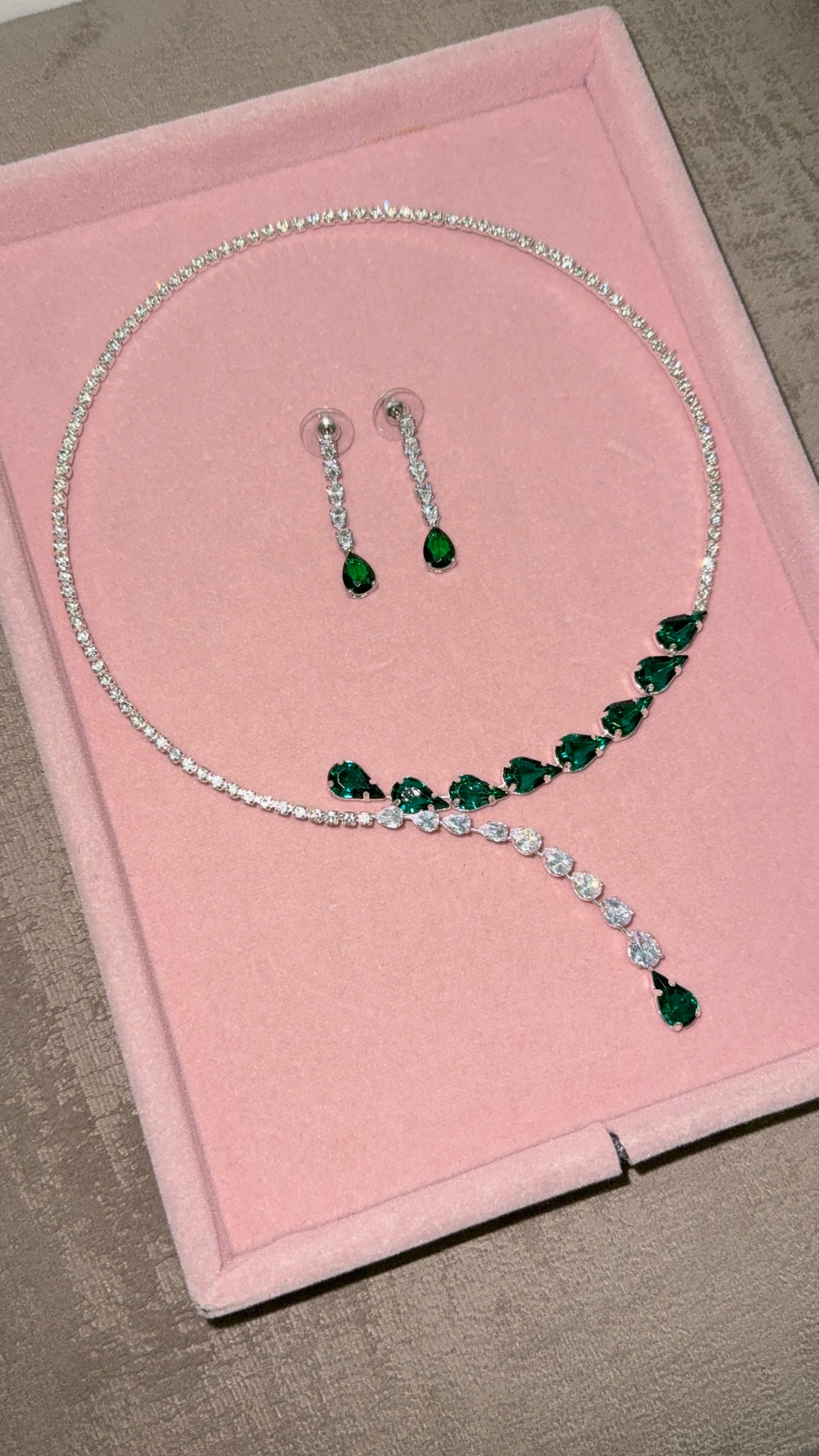 Aurora Emerald Green Set | 18K Gold Plated
