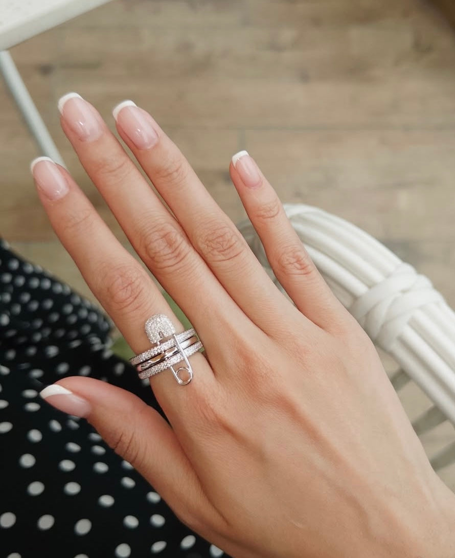 Almira Pin Ring | Sterling Silver | Tarnish Proof