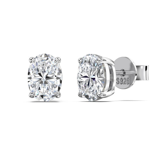 Olivia Moissanite Earrings | Sterling Silver | Tarnish Proof
