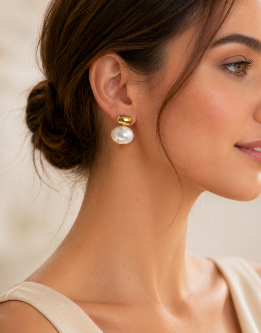 Alora Pearl Earrings | Stainless Steel | Tarnish Proof
