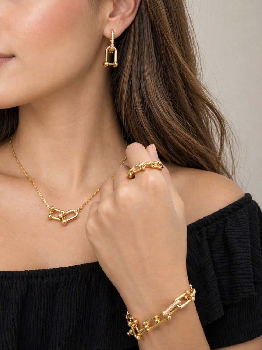 Tiff Link Set | 18K Gold Plated