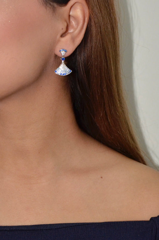 Liya Sapphire Earrings | Sterling Silver | Tarnish Proof