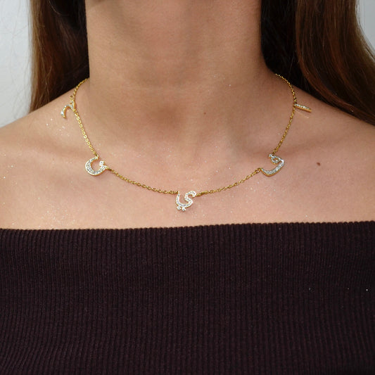 Arabic Initial Necklaces | 18K Gold Plated | Stainless Steel