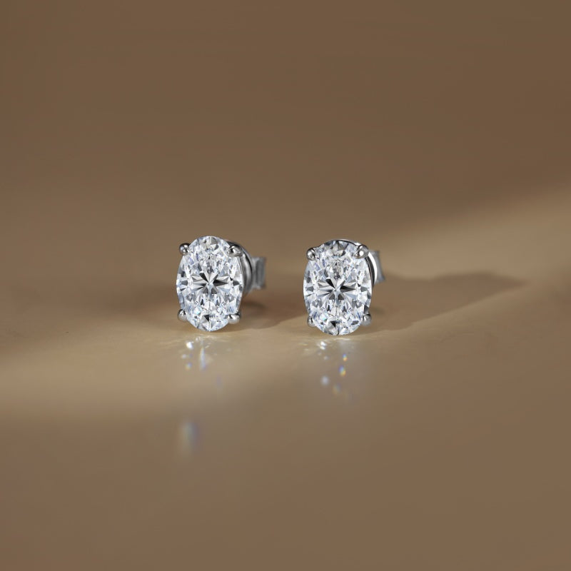 Olivia Moissanite Earrings | Sterling Silver | Tarnish Proof