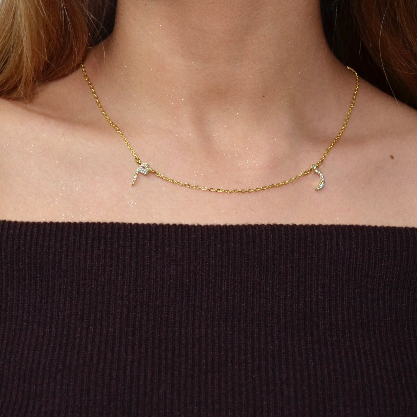 Arabic Initial Necklaces | 18K Gold Plated | Stainless Steel