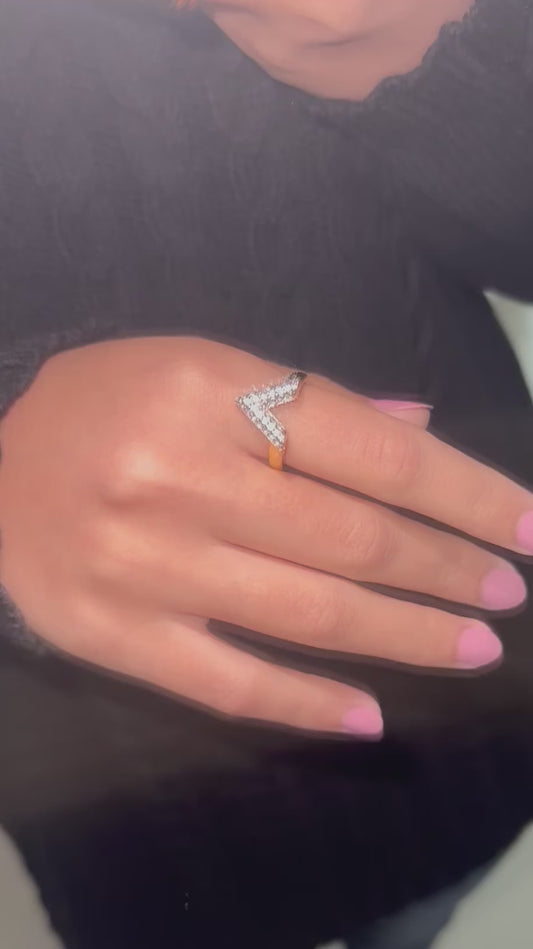 Gold V Ring | Sterling Silver