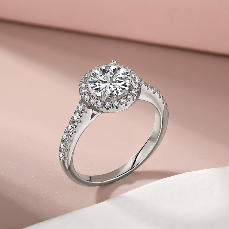 Adina Halo Ring | Sterling Silver | Tarnish Proof