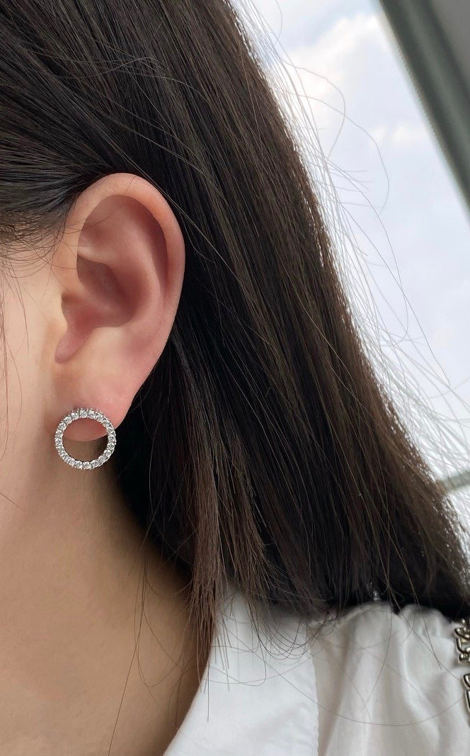 Ava Circle Earrings | Sterling Silver