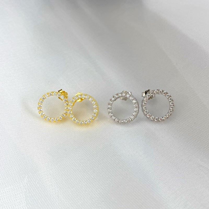 Ava Circle Earrings | Sterling Silver