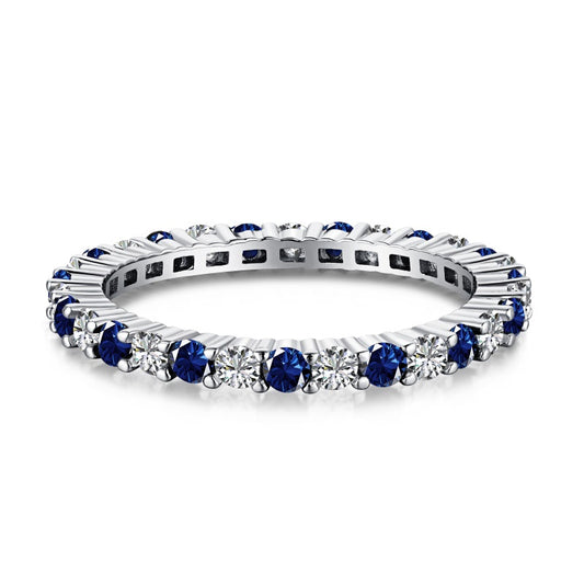 Lorelai Blue Eternity Band - Sterling Silver
